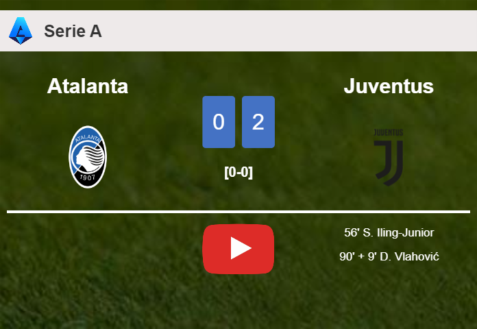 Juventus beats Atalanta 2-0 on Sunday. HIGHLIGHTS