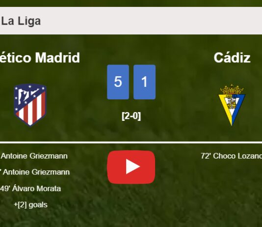 Atlético Madrid annihilates Cádiz 5-1 with a great performance. HIGHLIGHTS
