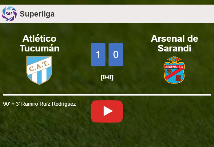 Atlético Tucumán defeats Arsenal de Sarandi 1-0 with a late goal scored by R. Ruíz. HIGHLIGHTS