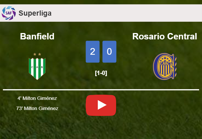 M. Giménez scores a double to give a 2-0 win to Banfield over Rosario Central. HIGHLIGHTS