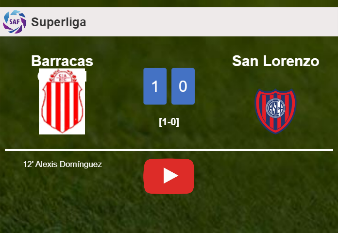 Barracas Central prevails over San Lorenzo 1-0 with a goal scored by A. Domínguez. HIGHLIGHTS
