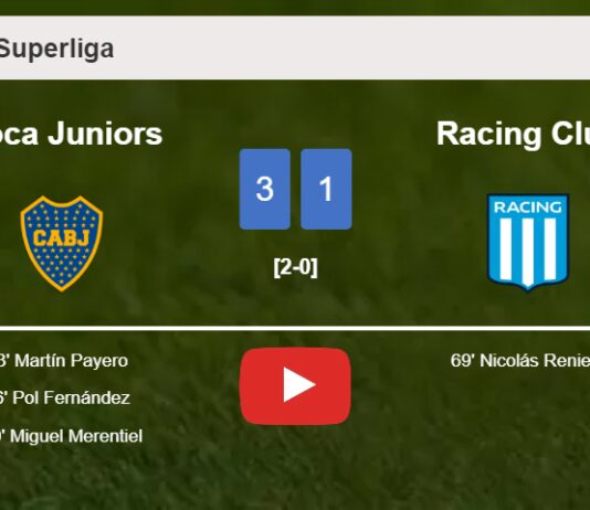 Boca Juniors prevails over Racing Club 3-1. HIGHLIGHTS