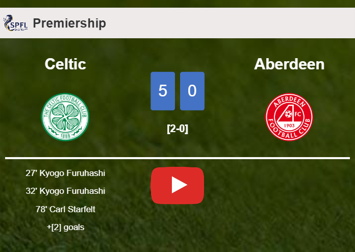 Celtic crushes Aberdeen 5-0 with a superb performance. HIGHLIGHTS