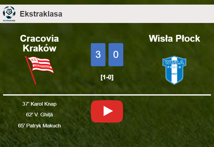 Cracovia Kraków defeats Wisła Płock 3-0. HIGHLIGHTS