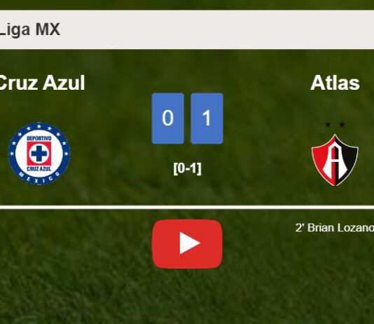 Atlas defeats Cruz Azul 1-0 with a goal scored by B. Lozano. HIGHLIGHTS