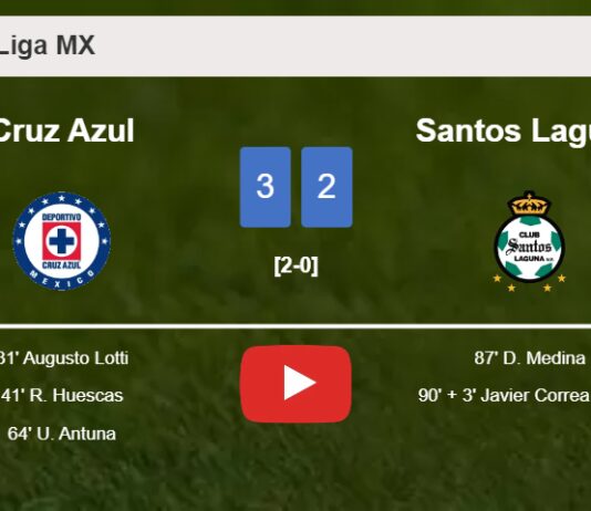 Cruz Azul overcomes Santos Laguna 3-2. HIGHLIGHTS