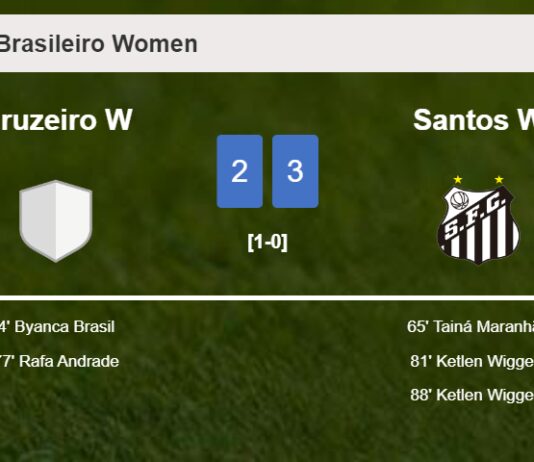 Santos W conquers Cruzeiro W after recovering from a 2-1 deficit