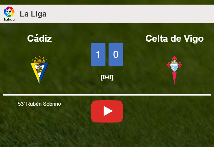 Cádiz defeats Celta de Vigo 1-0 with a goal scored by R. Sobrino. HIGHLIGHTS