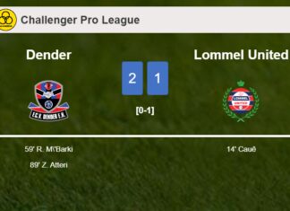 Dender recovers a 0-1 deficit to best Lommel United 2-1