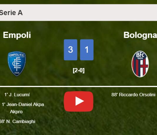 Empoli tops Bologna 3-1. HIGHLIGHTS