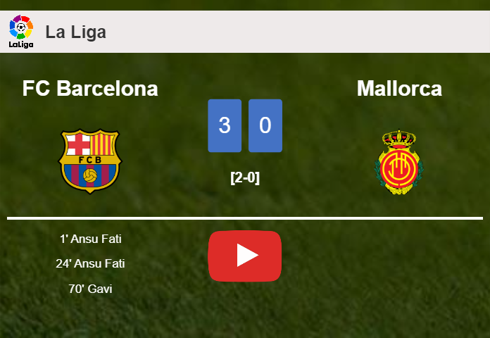 FC Barcelona prevails over Mallorca 3-0. HIGHLIGHTS
