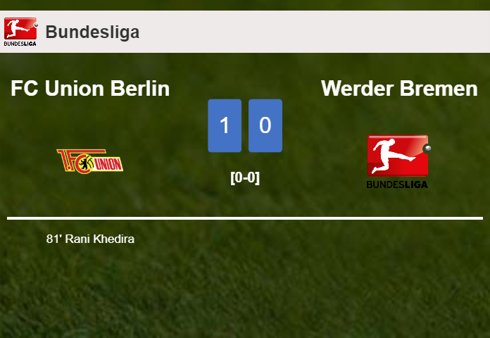 FC Union Berlin beats Werder Bremen 1-0 with a goal scored by R. Khedira