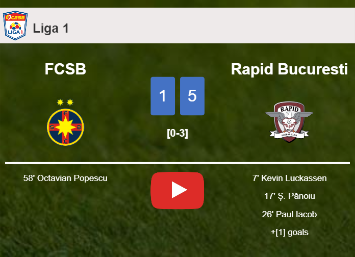Rapid Bucuresti prevails over FCSB 5-1 after playing a incredible match. HIGHLIGHTS