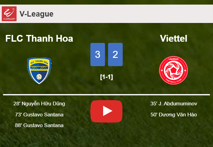 FLC Thanh Hoa conquers Viettel after recovering from a 1-2 deficit. HIGHLIGHTS
