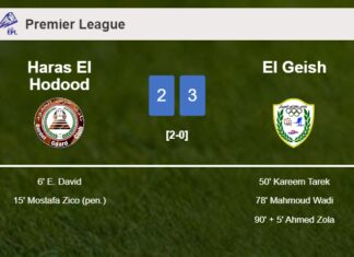 El Geish tops Haras El Hodood after recovering from a 2-0 deficit