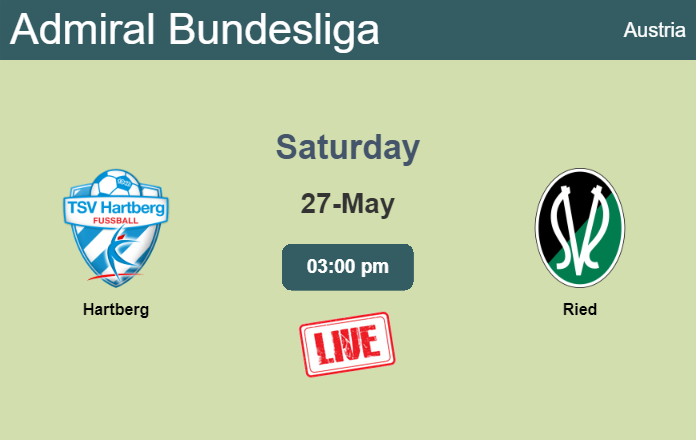 How to watch Hartberg vs. Ried on live stream and at what time