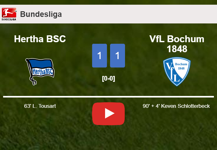 VfL Bochum 1848 steals a draw against Hertha BSC. HIGHLIGHTS