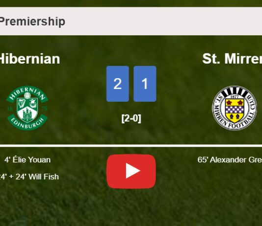 Hibernian tops St. Mirren 2-1. HIGHLIGHTS