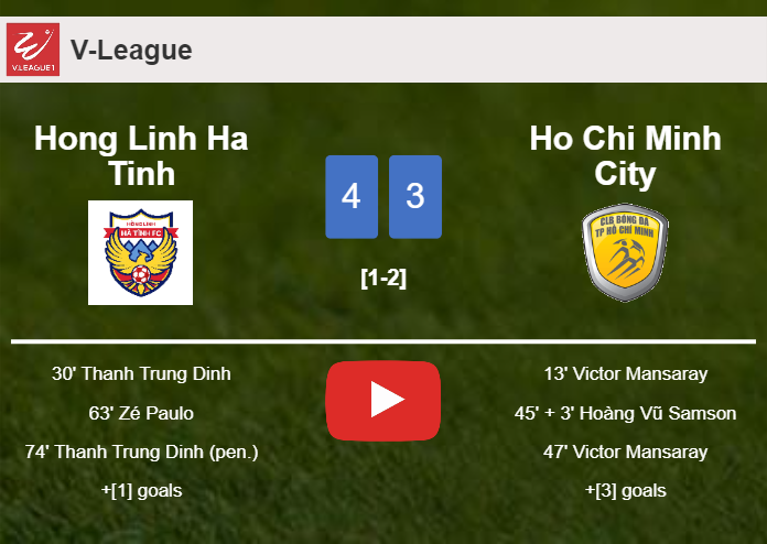 Hong Linh Ha Tinh defeats Ho Chi Minh City 4-3. HIGHLIGHTS