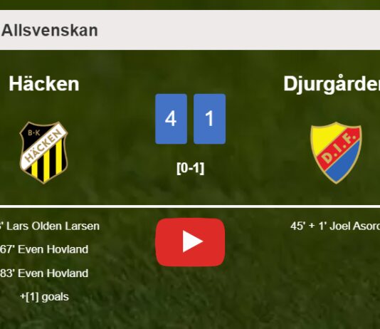 Häcken demolishes Djurgården 4-1 with a superb performance. HIGHLIGHTS