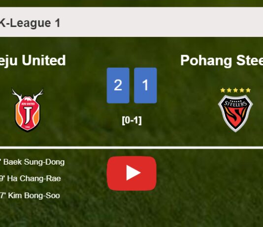 Jeju United prevails over Pohang Steelers 2-1. HIGHLIGHTS