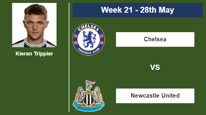 FANTASY PREMIER LEAGUE. Kieran Trippier stats before playing against Chelsea on Sunday 28th of May for the 21st week.
