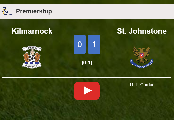 St. Johnstone prevails over Kilmarnock 1-0 with a goal scored by L. Gordon. HIGHLIGHTS