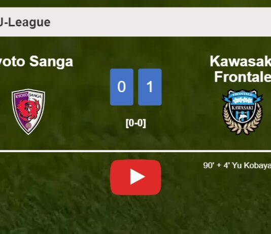 Kawasaki Frontale beats Kyoto Sanga 1-0 with a late goal scored by Y. Kobayashi. HIGHLIGHTS