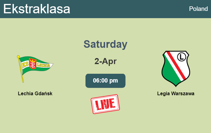 How to watch Lechia Gdańsk vs. Legia Warszawa on live stream and at what time