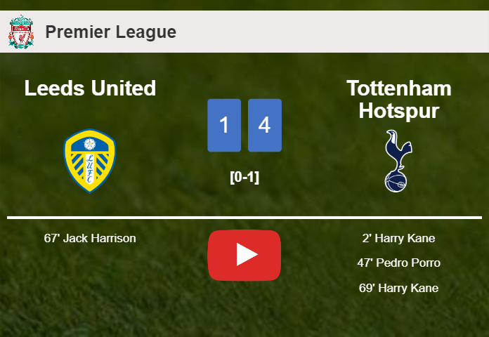 Tottenham Hotspur overcomes Leeds United 4-1. HIGHLIGHTS