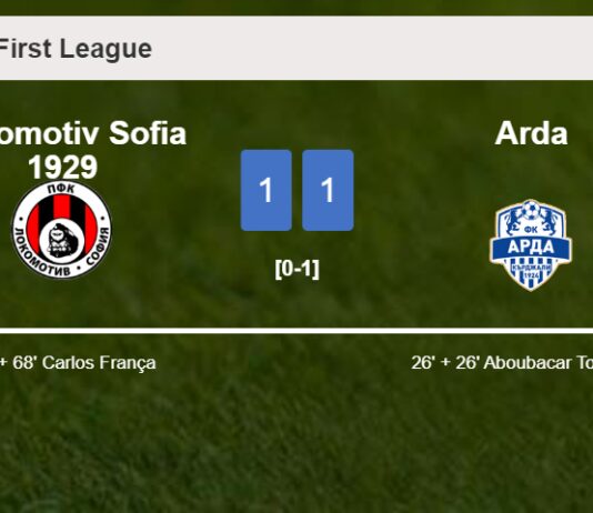Lokomotiv Sofia 1929 and Arda draw 1-1 on Saturday