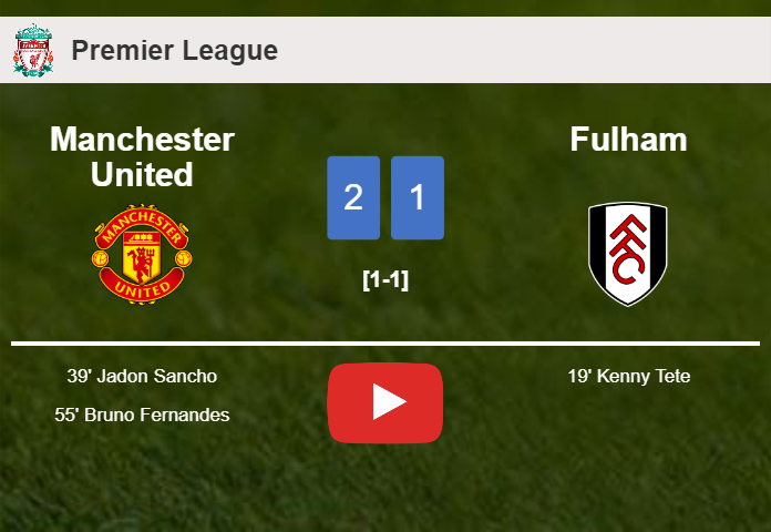 Manchester United recovers a 0-1 deficit to conquer Fulham 2-1. HIGHLIGHTS
