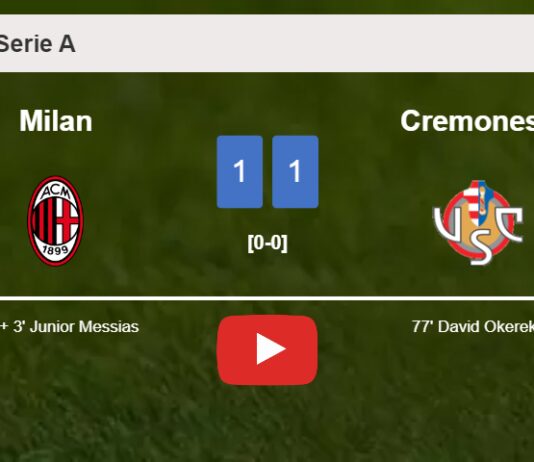 Milan grabs a draw against Cremonese. HIGHLIGHTS