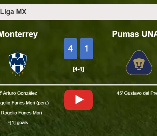 Monterrey crushes Pumas UNAM 4-1 after playing a fantastic match. HIGHLIGHTS