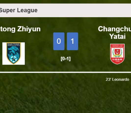 Changchun Yatai defeats Nantong Zhiyun 1-0 with a goal scored by Leonardo