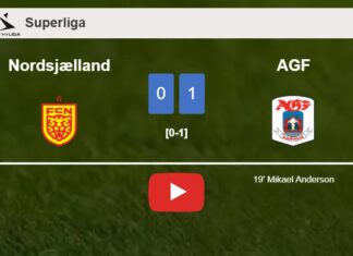 AGF conquers Nordsjælland 1-0 with a goal scored by M. Anderson. HIGHLIGHTS