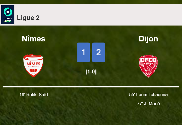 Dijon recovers a 0-1 deficit to conquer Nîmes 2-1