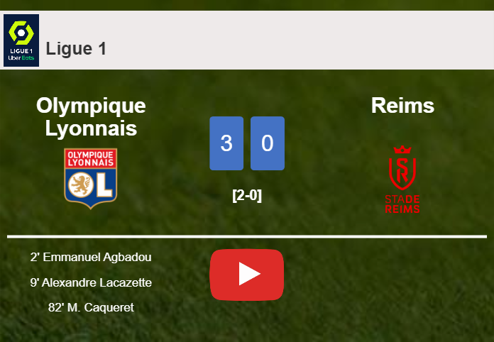 Olympique Lyonnais conquers Reims 3-0. HIGHLIGHTS