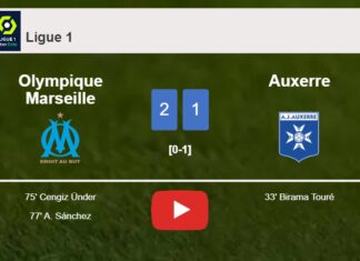 Olympique Marseille recovers a 0-1 deficit to prevail over Auxerre 2-1. HIGHLIGHTS