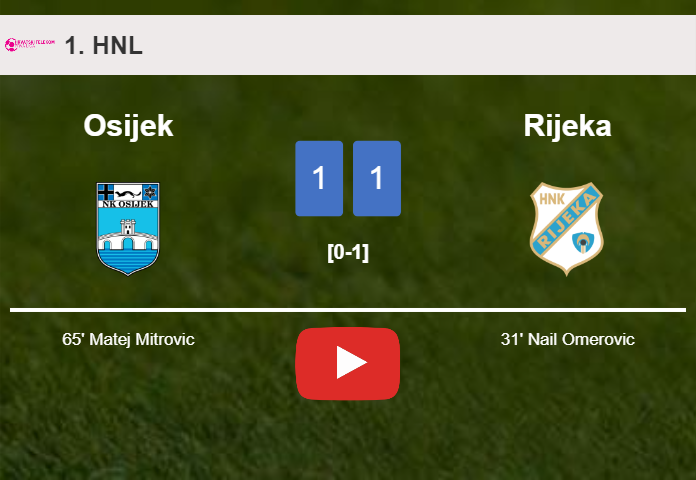 Osijek and Rijeka draw 1-1 after Ramón Miérez squandered a penalty. HIGHLIGHTS