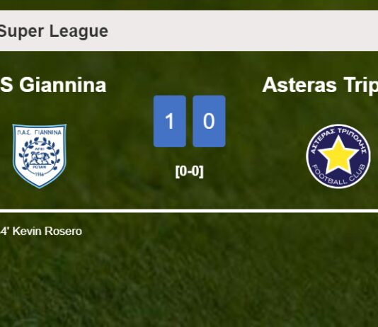PAS Giannina overcomes Asteras Tripolis 1-0 with a goal scored by K. Rosero 