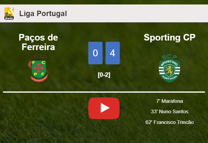 Sporting CP prevails over Paços de Ferreira 4-0 after playing a incredible match. HIGHLIGHTS