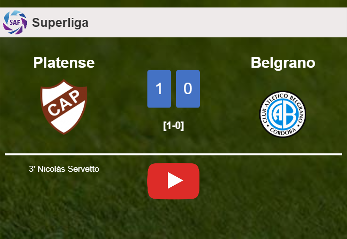 Platense beats Belgrano 1-0 with a goal scored by N. Servetto. HIGHLIGHTS