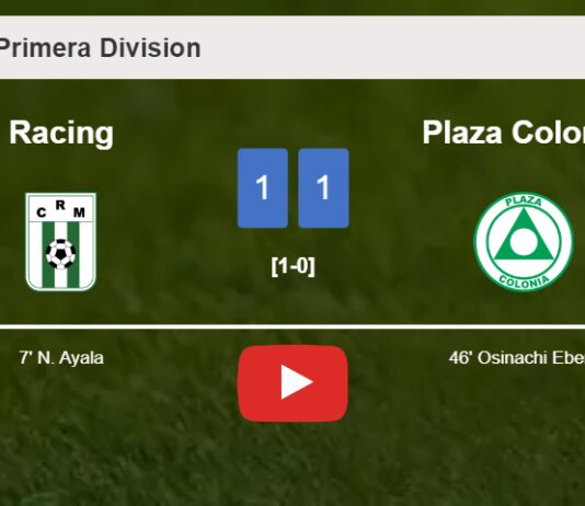 Racing and Plaza Colonia draw 1-1 on Wednesday. HIGHLIGHTS