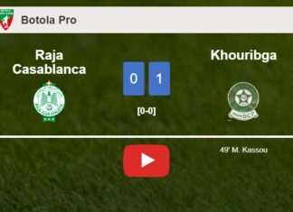 Khouribga tops Raja Casablanca 1-0 with a goal scored by M. Kassou. HIGHLIGHTS