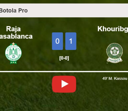 Khouribga tops Raja Casablanca 1-0 with a goal scored by M. Kassou. HIGHLIGHTS