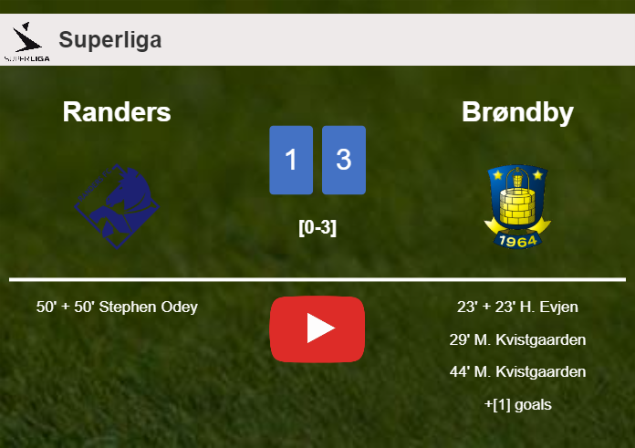 Brøndby beats Randers 3-1. HIGHLIGHTS