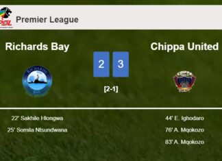 Chippa United conquers Richards Bay after recovering from a 2-0 deficit