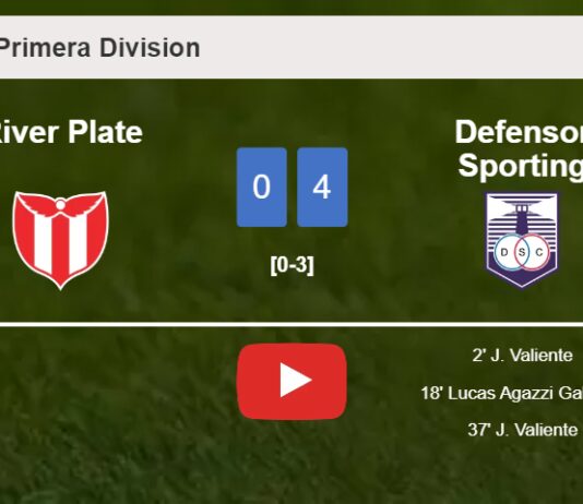 Defensor Sporting overcomes River Plate 4-0 after playing a incredible match. HIGHLIGHTS