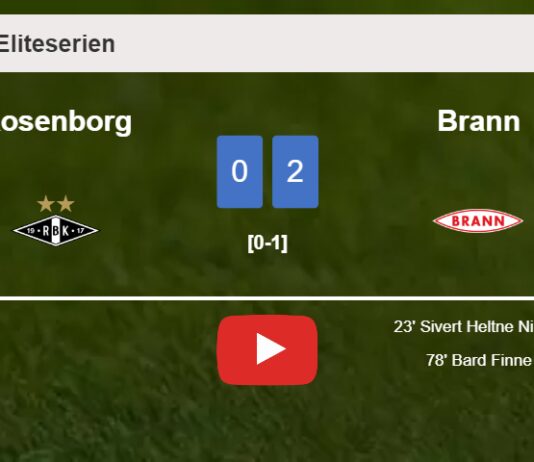 Brann defeats Rosenborg 2-0 on Wednesday. HIGHLIGHTS